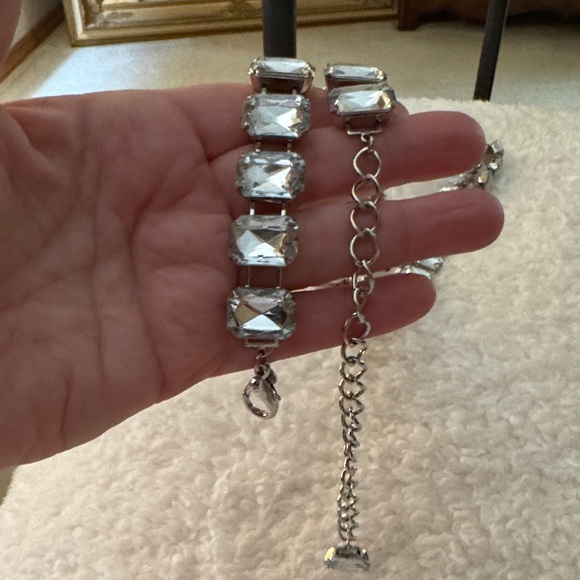 Elegant Silver Crystal Bracelet - Picture 2 of 2